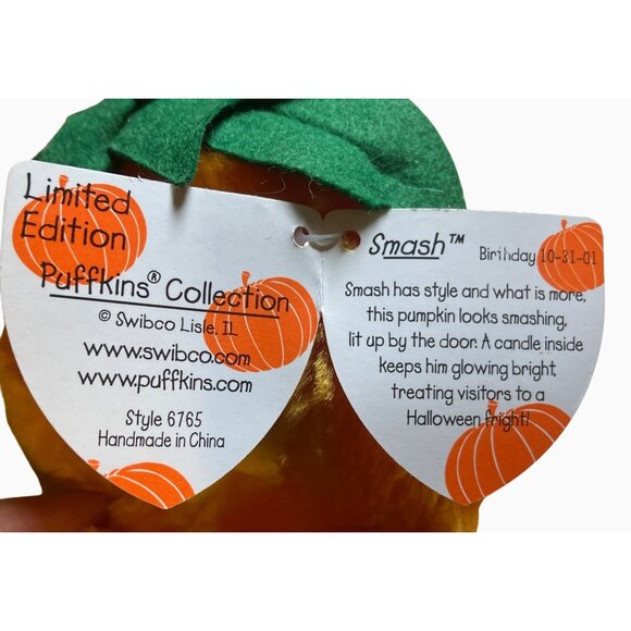 Limited Edition Puffkins Plush Pumpkin Toy By Swibco For Ages 3 & Up - Picture 12 of 16